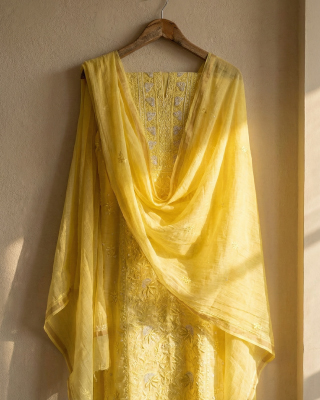 Lemon Sorbet Kurta Dupatta Set