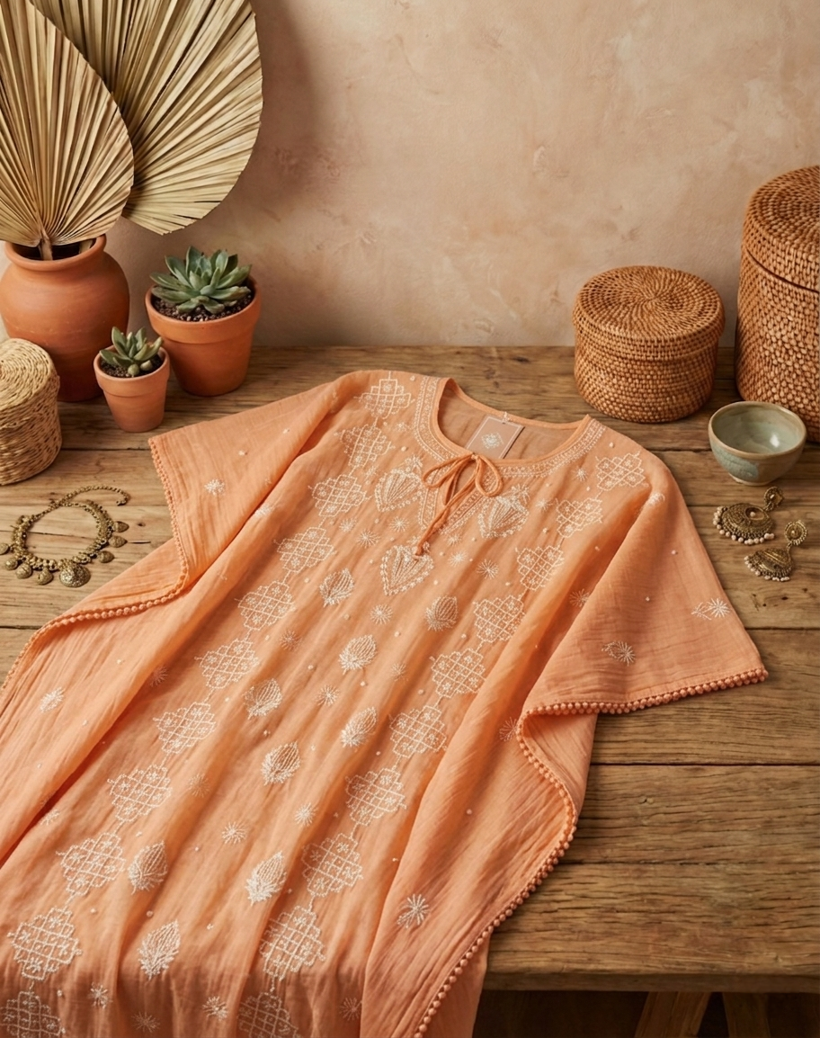 Coral Peach Kaftan