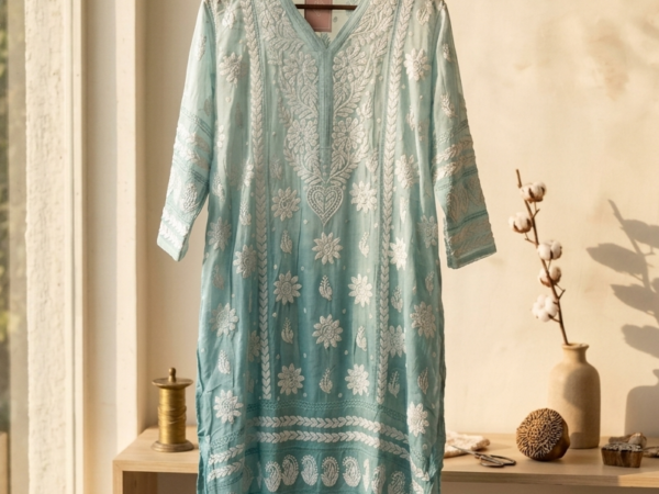 Aqua Breeze Muslin Kurta
