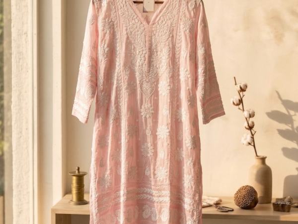 Cherry Blossom Muslin Kurta