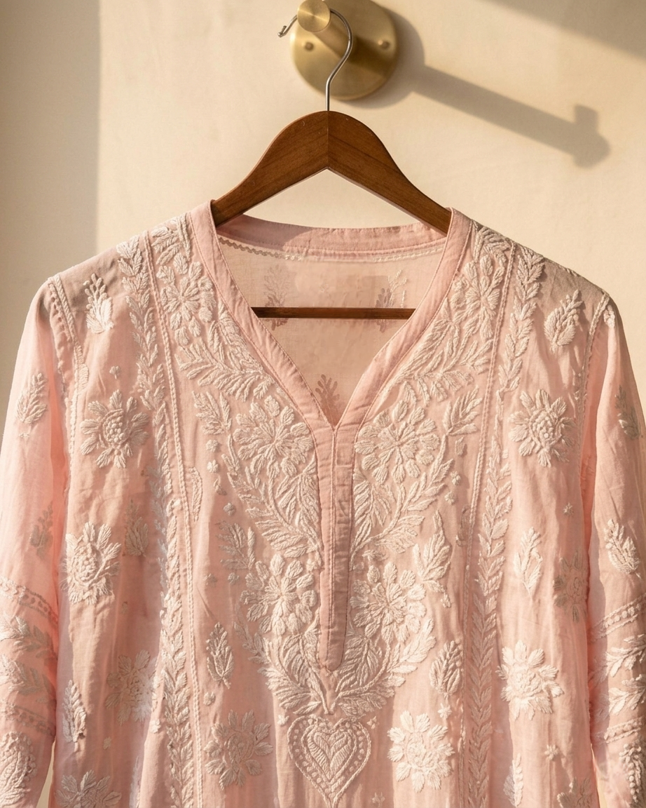 Cherry Blossom Muslin Kurta