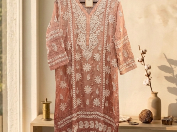 Terracotta Muslin Kurta