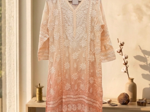 Sunrise Peach Muslin Kurta