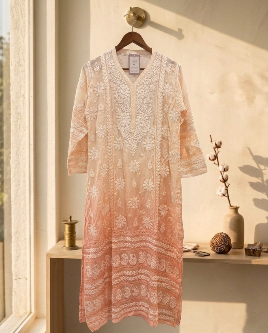 Sunrise Peach Muslin Kurta