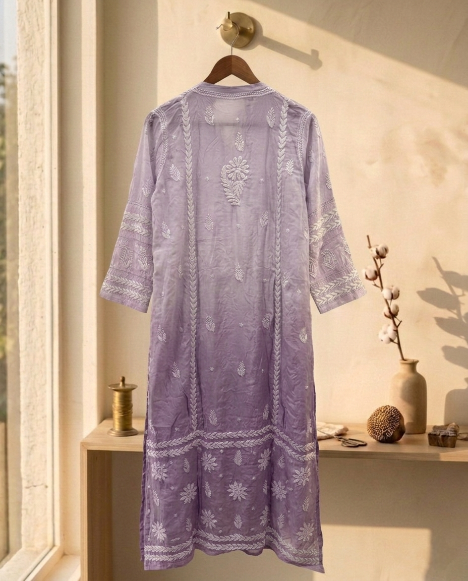 Lilac Bloom Muslin Kurta