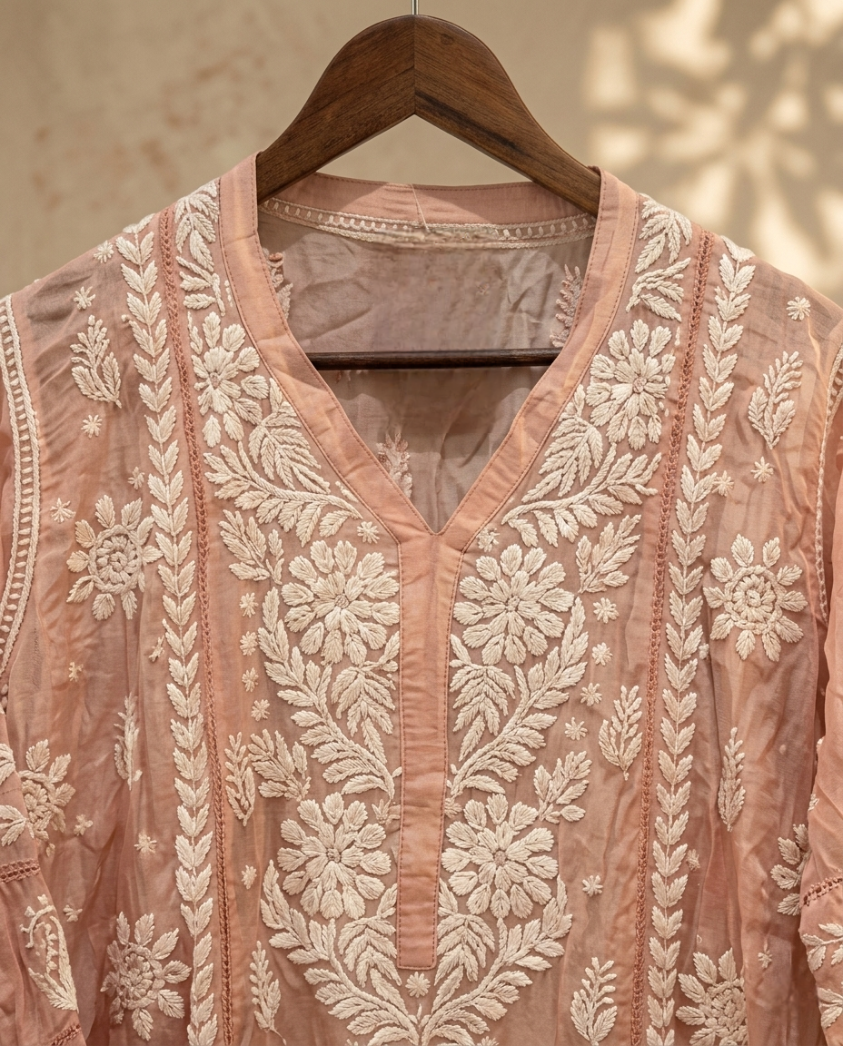 Terracotta Muslin Kurta - Image 4