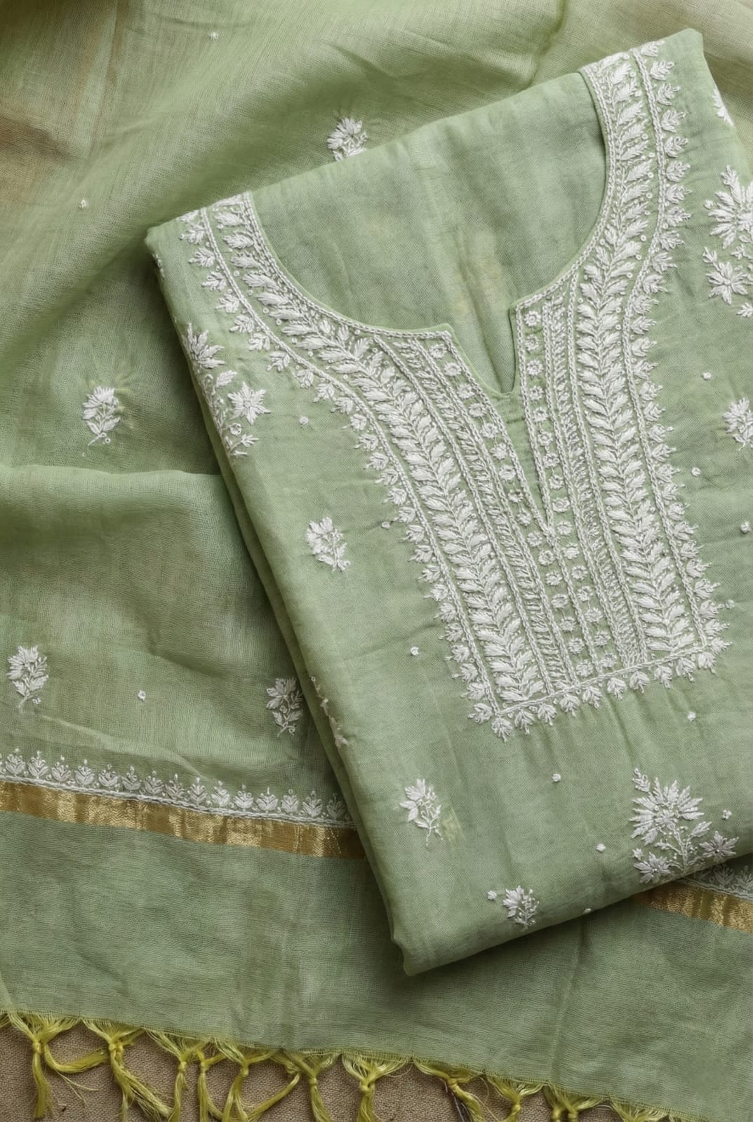 Spring Green Kurta Dupatta Set