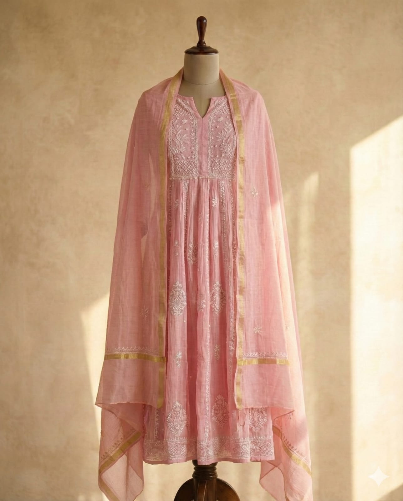 Blush Bloom Kurta Dupatta Set