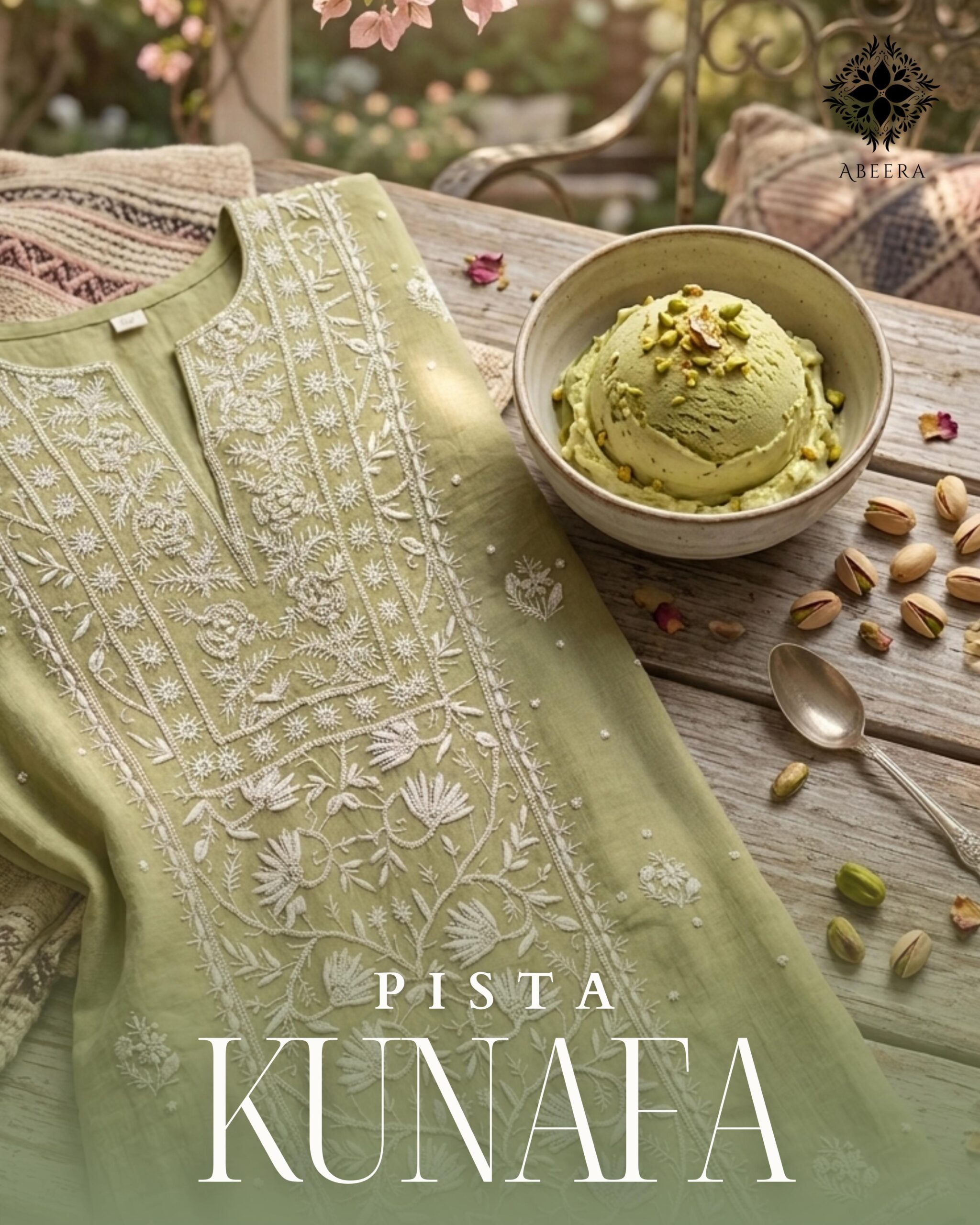 Pista Kunafa Kurta Dupatta Set
