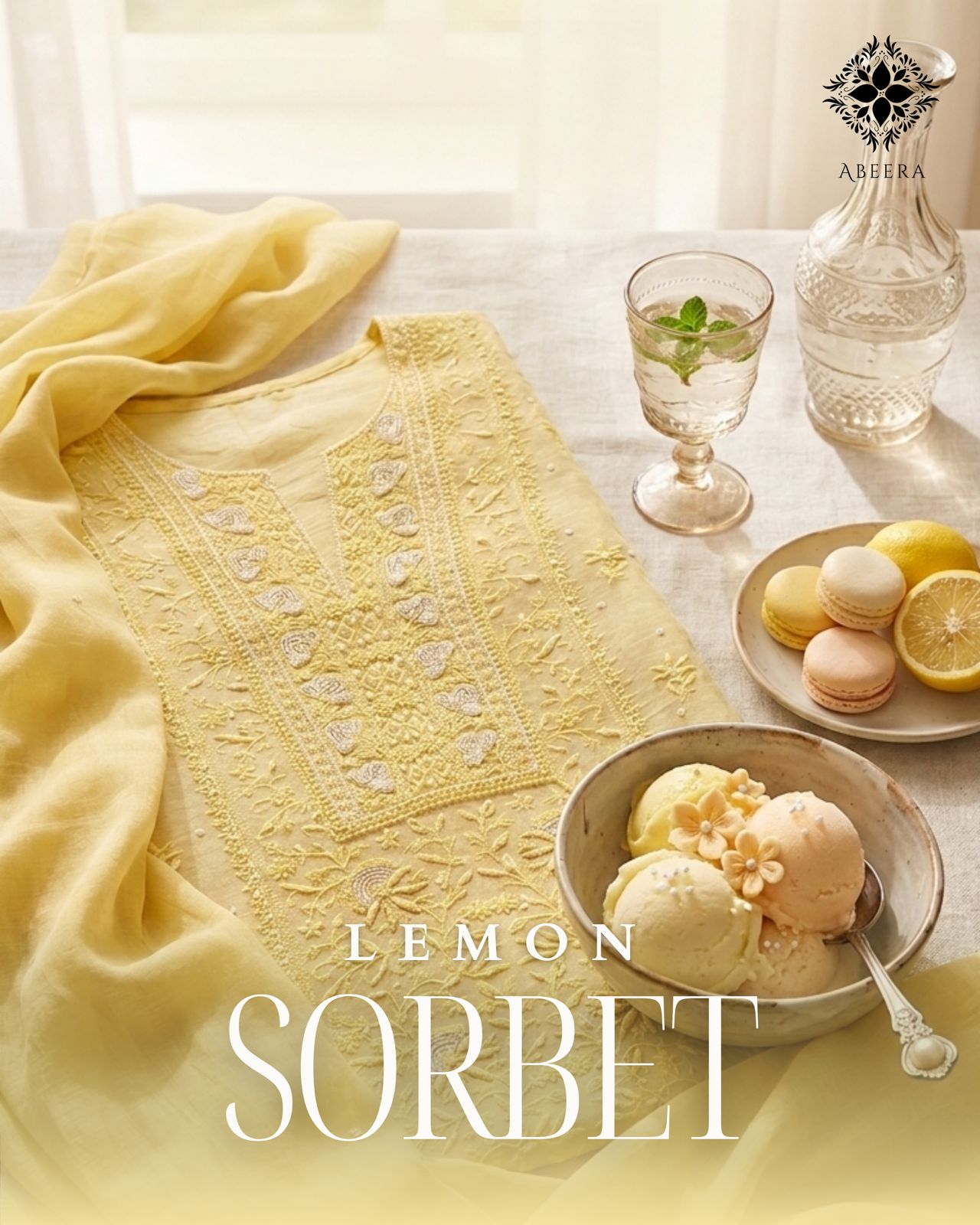 Lemon Sorbet Kurta Dupatta Set